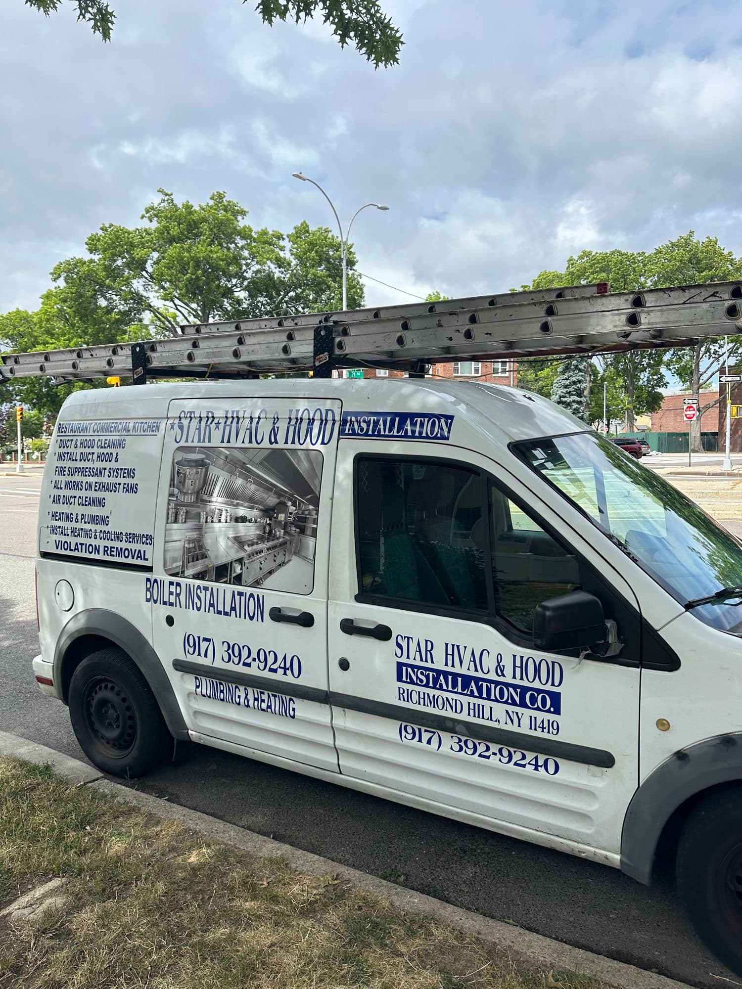 Star HVAC & Hood Installation Company service van in Richmond Hill, Queens, NY